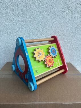 Hape Take Along Wooden Activity Box Toy, Multicolored